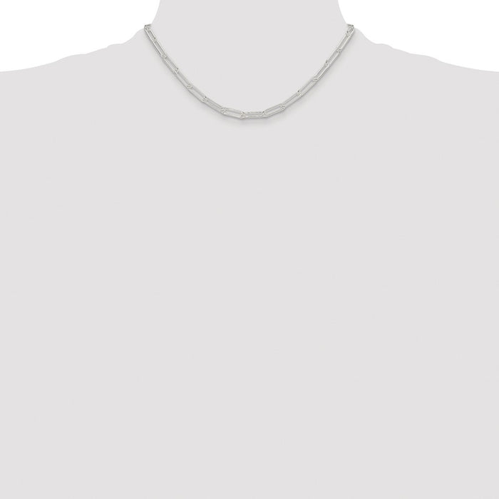 Buy Stylish 4.5mm Rhodium-Plated Sterling Silver Paperclip Chain - Affordable Elegance-4