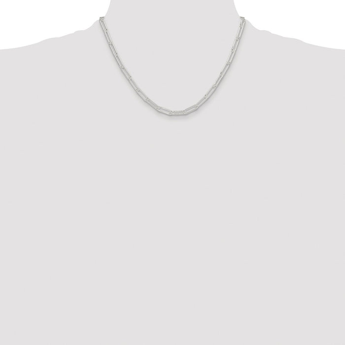 Order Stylish 4.5mm Rhodium-Plated Sterling Silver Paperclip Chain at Value Price-4