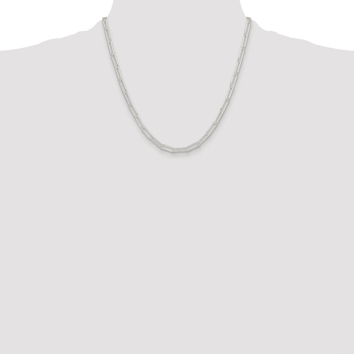 High-Quality 4.5mm Rhodium-Plated Sterling Silver Paperclip Chain - Stylish Value-4