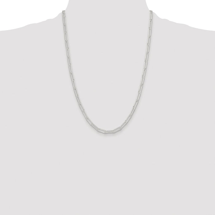 Buy Stylish 4.5mm Polished Sterling Silver Paperclip Chain - Rhodium-Plated Value-4