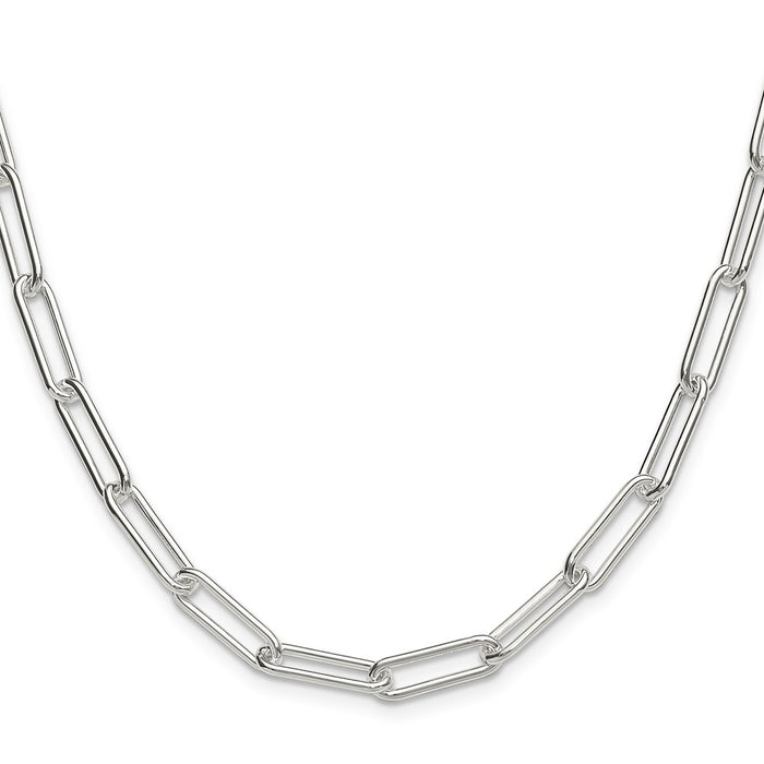 Buy Stylish 5.5mm Polished Sterling Silver Paperclip Chain - Affordable Luxury-2