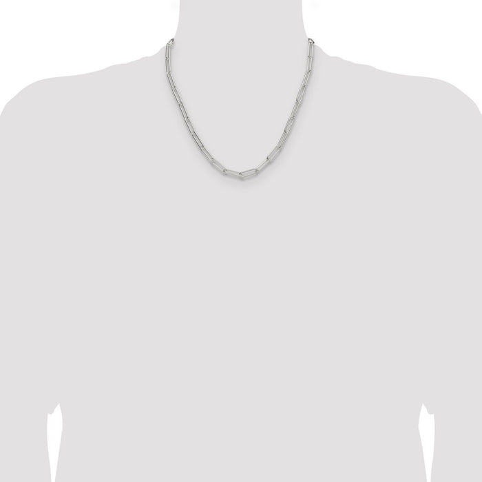 Buy Stylish 5.5mm Polished Sterling Silver Paperclip Chain - Affordable Luxury-4