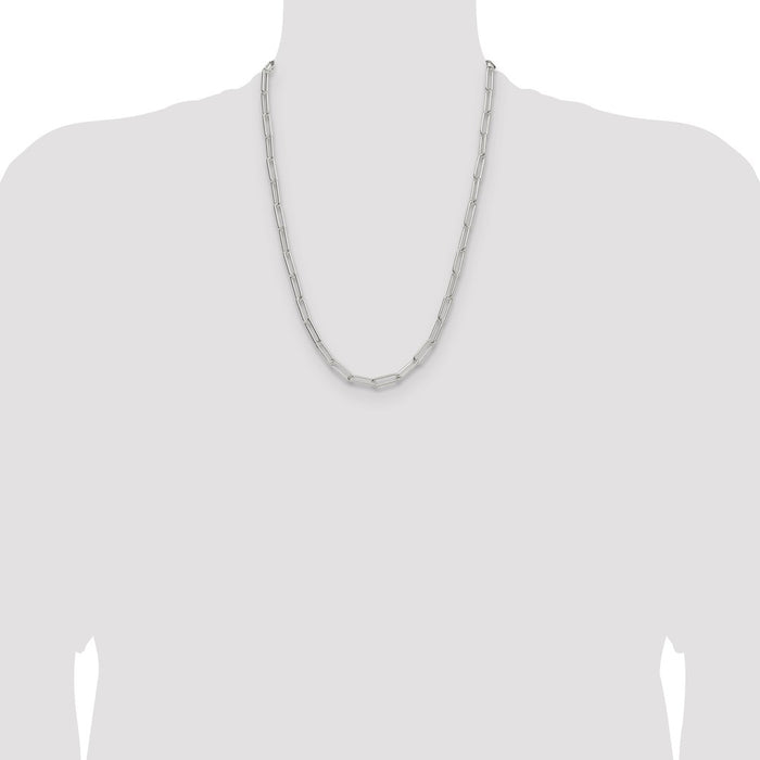 Buy Stylish 5.5mm Polished Sterling Silver Paperclip Chain - Affordable Luxury!-4