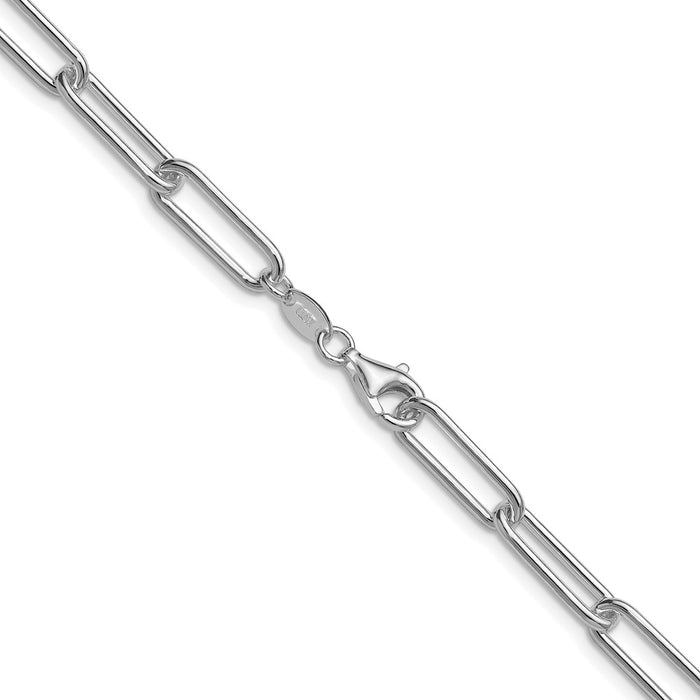 Exclusive 5.5mm Sterling Silver Paperclip Chain - Luxury Rhodium-Plated Design-3