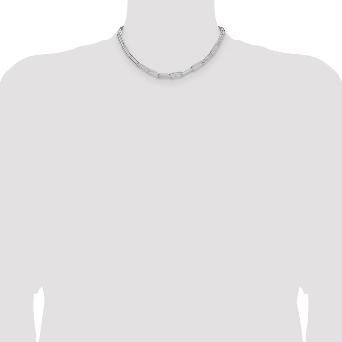 Exclusive 5.5mm Polished Sterling Silver Paperclip Chain - Affordable Luxury-4