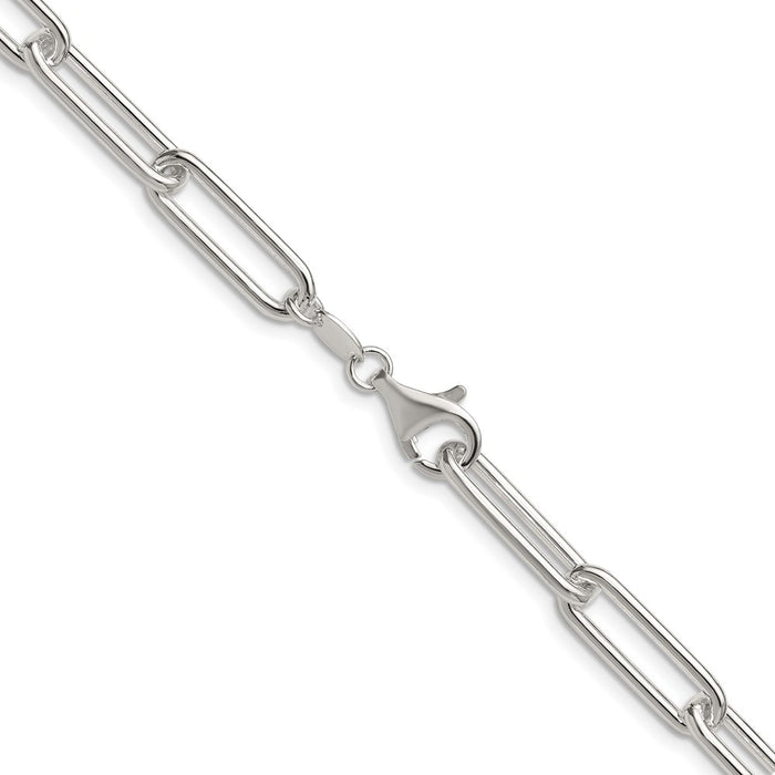 Buy Stylish 6.5mm Polished Sterling Silver Paperclip Chain - Affordable Luxury!-3