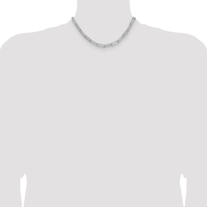Buy Stylish 6.5mm Sterling Silver Rhodium-Plated Paperclip Chain - Affordable Elegance-4