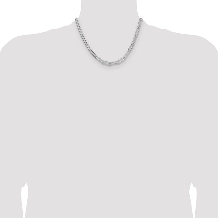 Exclusive 6.5mm Polished Sterling Silver Rhodium-Plated Chain - Stylish & Affordable!-4