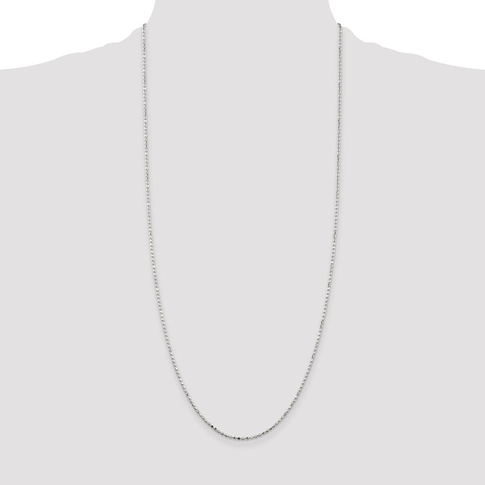 Buy Stylish 1.5mm Sterling Silver Elegant Beaded Chain - Luxury Value!-4