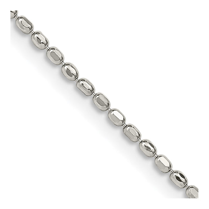 High-Quality 1.5mm Sterling Silver Elegant Beaded Chain - Stylish Value Buy-1