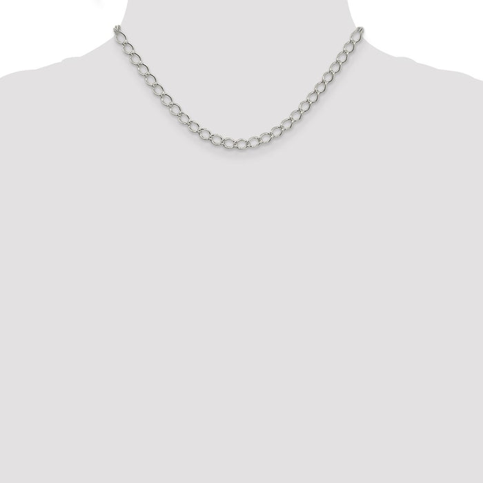 Buy High-Quality 5.75mm Sterling Silver Elegant Open Curb Chain - Stylish Value!-4