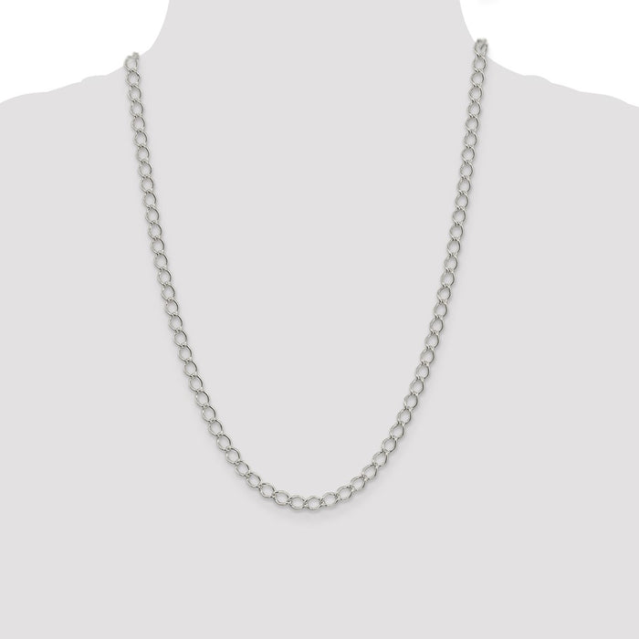 Buy Stylish 5.75mm Sterling Silver Open Curb Chain - High-Quality Elegance-4