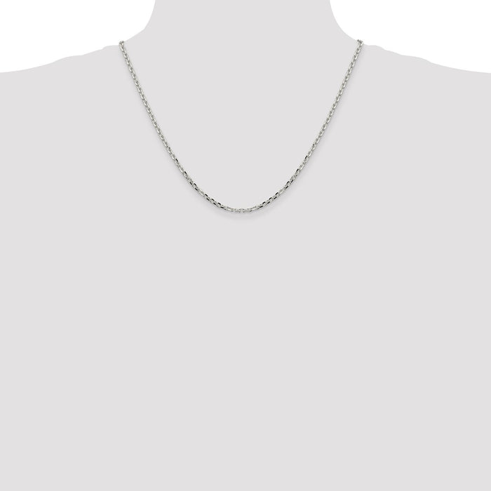 Exclusive 2.75mm Sterling Silver Diamond-Cut Forzantine Cable Chain Necklace-4