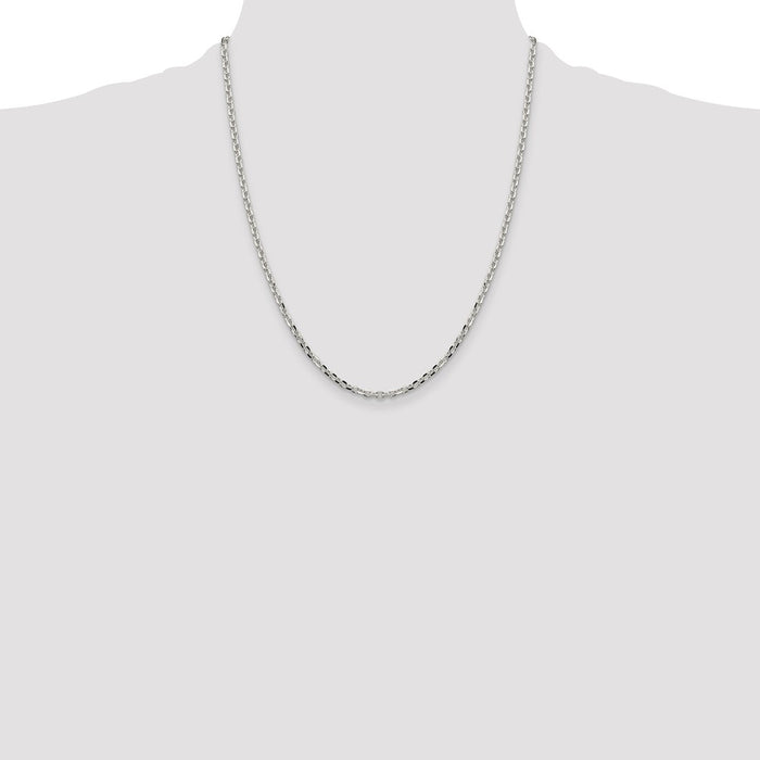 Buy Stylish 2.75mm Diamond-Cut Sterling Silver Forzantine Cable Chain-4