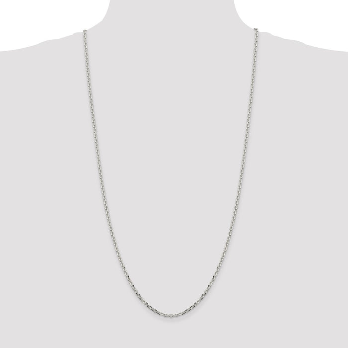 Buy Stylish 2.75mm Diamond-Cut Forzantine Cable Chain Necklace in Sterling Silver-4