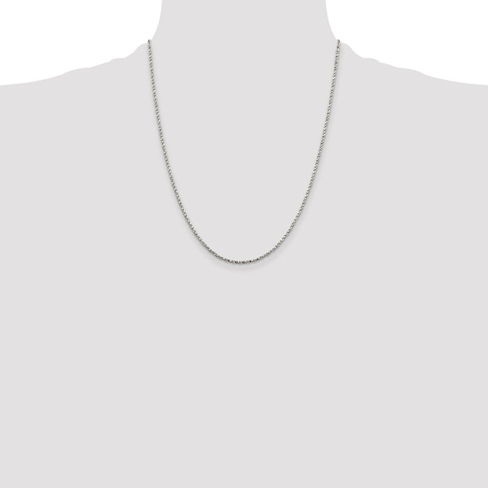 Buy 1.75mm Twisted Box Chain in Sterling Silver - Stylish & Affordable Value-4