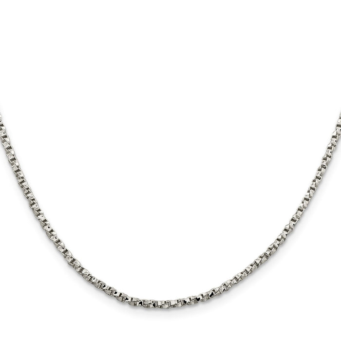 High-Quality 2.25mm Twisted Box Link Chain in Sterling Silver | Stylish Value-2