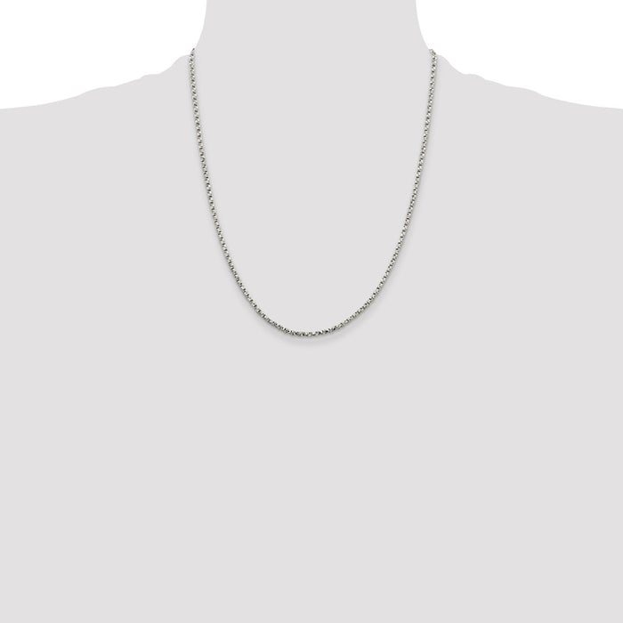 Buy Stylish 2.25mm Twisted Box Chain Necklace in High-Quality Sterling Silver-4