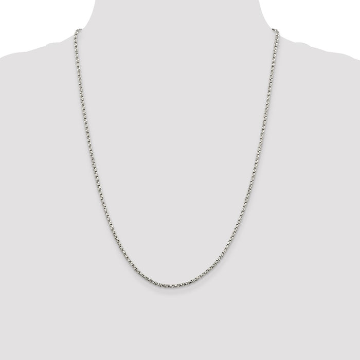 Buy Stylish 2.25mm Twisted Box Chain Necklace in High-Quality Sterling Silver-4