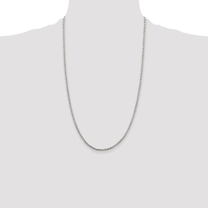 High-quality 2.25mm Twisted Box Chain in Sterling Silver | Stylish Value-4