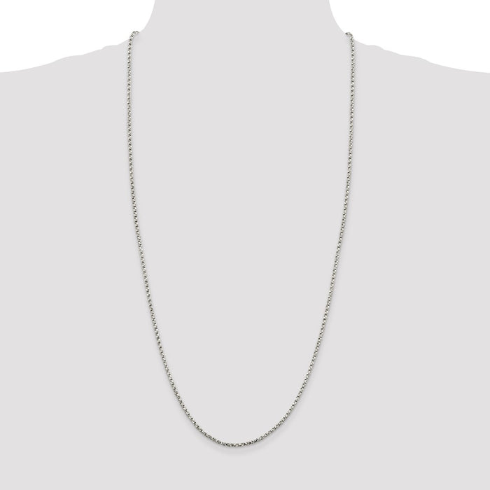 Buy Stylish 2.25mm Twisted Box Chain Necklace in High-Quality Sterling Silver-4