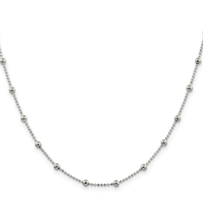 Buy Stylish Diamond-Cut Fancy Beaded Chain 1.15mm in Sterling Silver-2