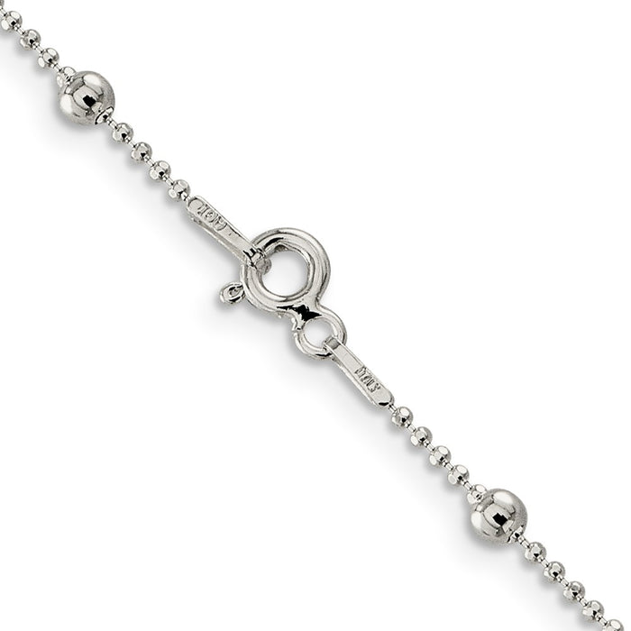 Buy Stylish Diamond-Cut Fancy Beaded Chain 1.15mm in Sterling Silver-3