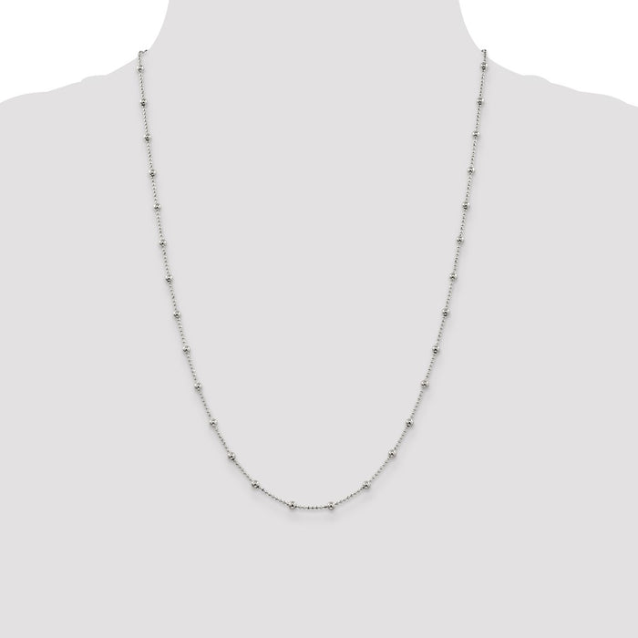 Buy Stylish Diamond-Cut Fancy Beaded Chain 1.15mm in Sterling Silver-4