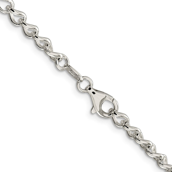 Buy Stylish 4.5mm Sterling Silver Half-Round Open Curb Chain - Luxury Value!-3