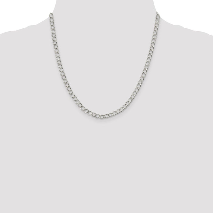 Buy Stylish 4.5mm Sterling Silver Half-Round Curb Chain - Luxury Value!-4