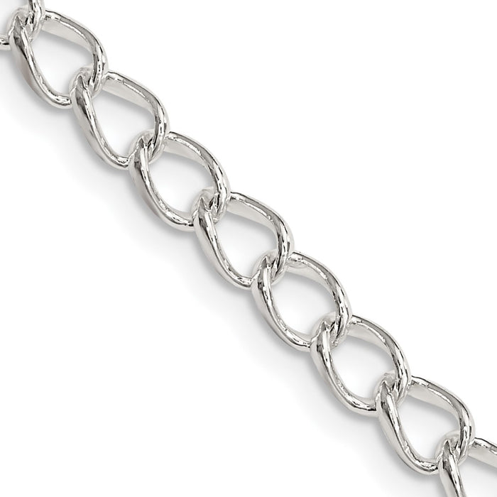 Buy Stylish 4.5mm Sterling Silver Half-Round Open Curb Chain - Luxury Value!-1