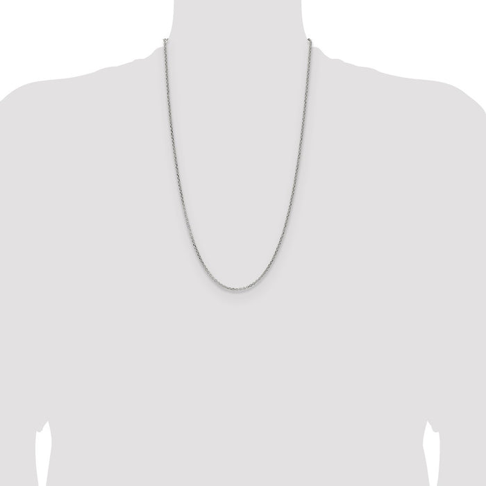 Buy 2.1mm Diamond-Cut Sterling Silver Forzantine Cable Chain - Luxury Value!-4