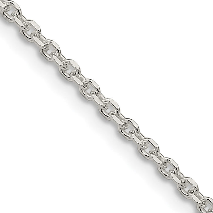Buy Stylish 2.1mm Diamond-Cut Forzantine Cable Chain Necklace in Silver-1