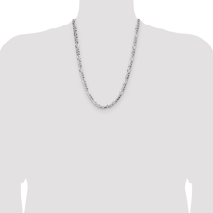 Buy Stylish Sterling Silver 6.1mm Flat Diamond-Cut Figaro Chain - Luxury Value-4