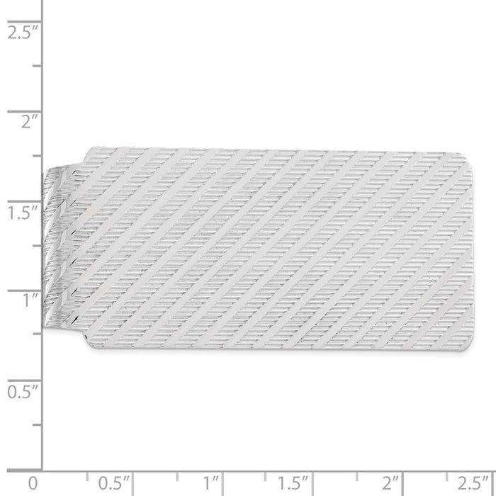 Buy Stylish Rhodium-Plated Sterling Silver Money Clip - 85mm Luxury Design-2