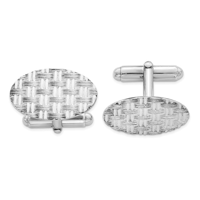 High-Quality Rhodium-Plated Sterling Silver Cuff Links - Stylish & Affordable!-1