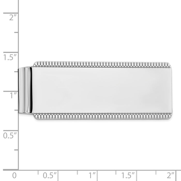 High-Quality Rhodium-Plated Sterling Silver Money Clip - Stylish Satin Finish-2