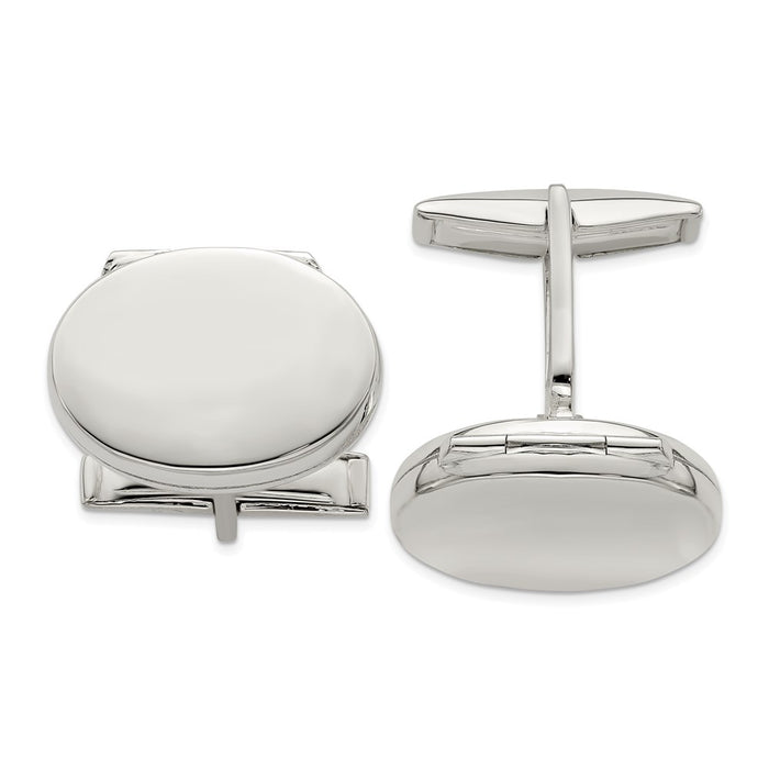 Buy Exclusive Sterling Silver Oval Locket Cufflink Set - Stylish & Affordable!-1