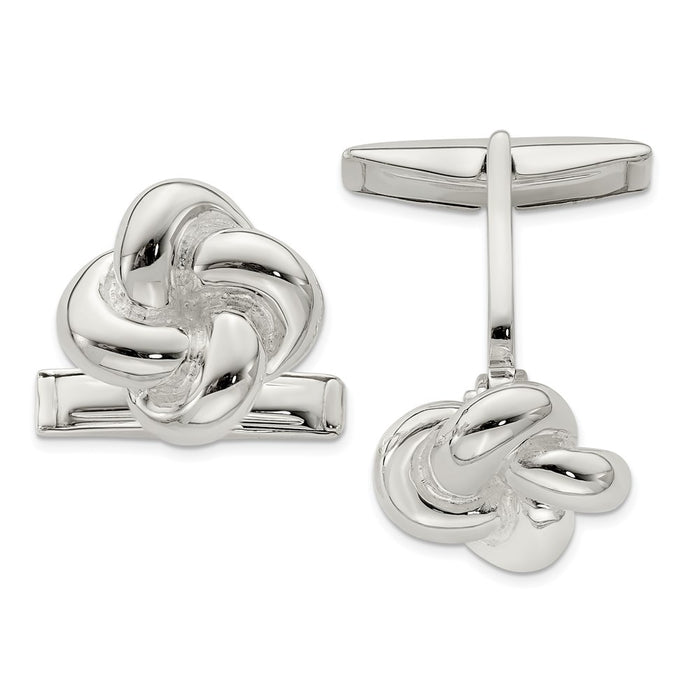 High-Quality Sterling Silver Intertwined Knot Cufflinks - Stylish Value Accessory-1