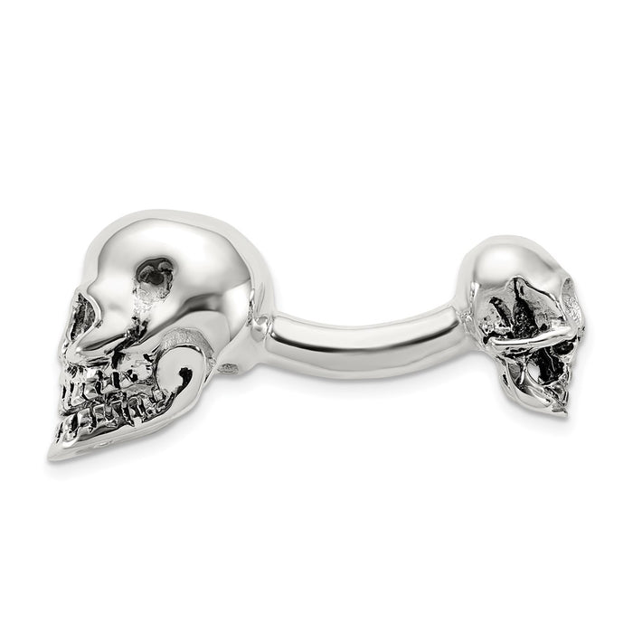 High-Quality Antiqued Sterling Silver Skull Cuff Links | Stylish & Affordable Gift-2