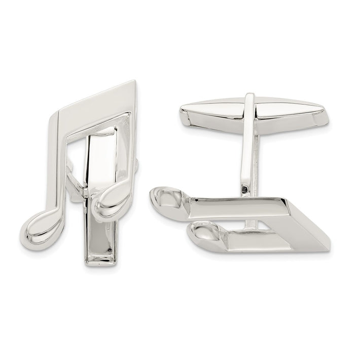 High-Quality Sterling Silver Musical Note Cufflinks | Stylish & Affordable Gift-1