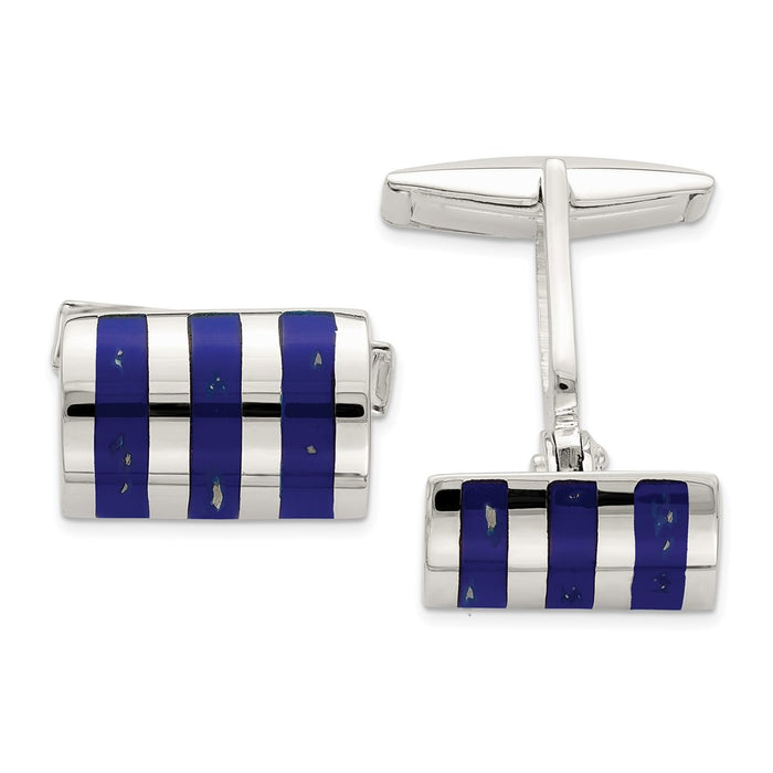 Buy Stylish Lapis Lazuli Cuff Links in Sterling Silver - Exclusive Design-1