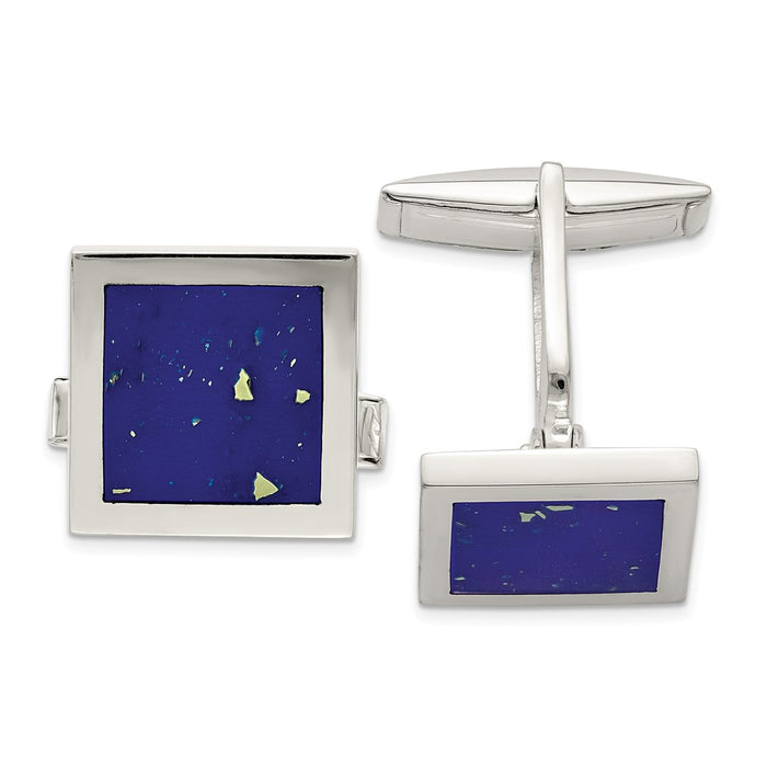 High-Quality Lapis Lazuli Cuff Links in Sterling Silver - Stylish Value Accessory-1