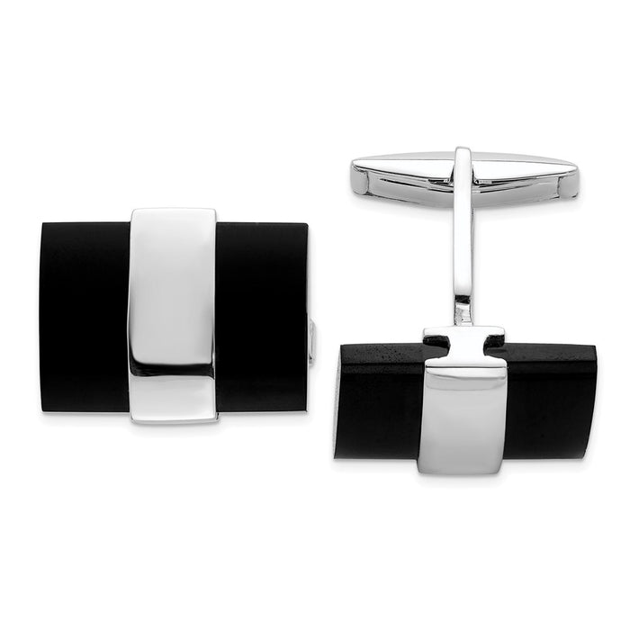 Buy Stylish Sterling Silver Onyx Cufflinks - High-Quality, Affordable Luxury-1