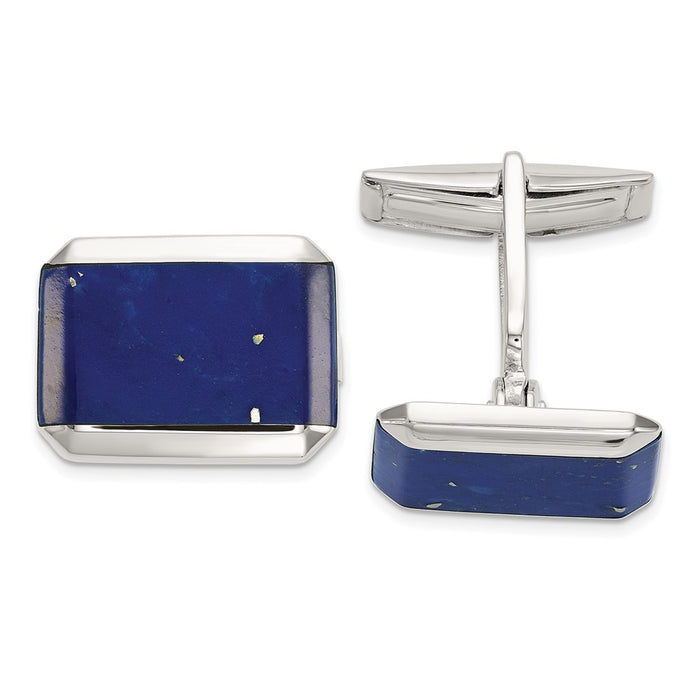 High-Quality Sterling Silver Lapis Lazuli Cufflinks | Stylish & Affordable Design-1