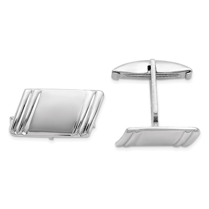 High-Quality Rhodium-Plated Sterling Silver Cuff Links | Stylish Design & Value-1