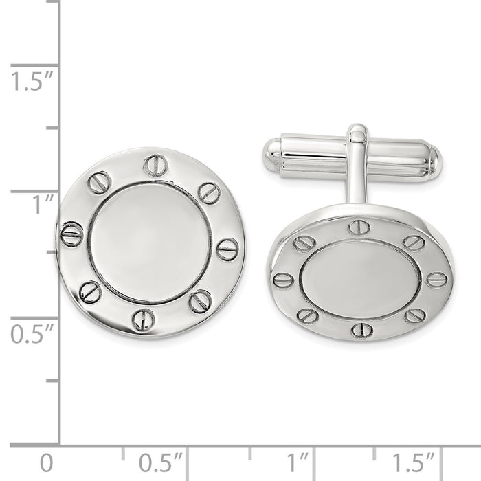 Buy Stylish Polished Sterling Silver Circle Cufflinks - Affordable Luxury Accessory-2