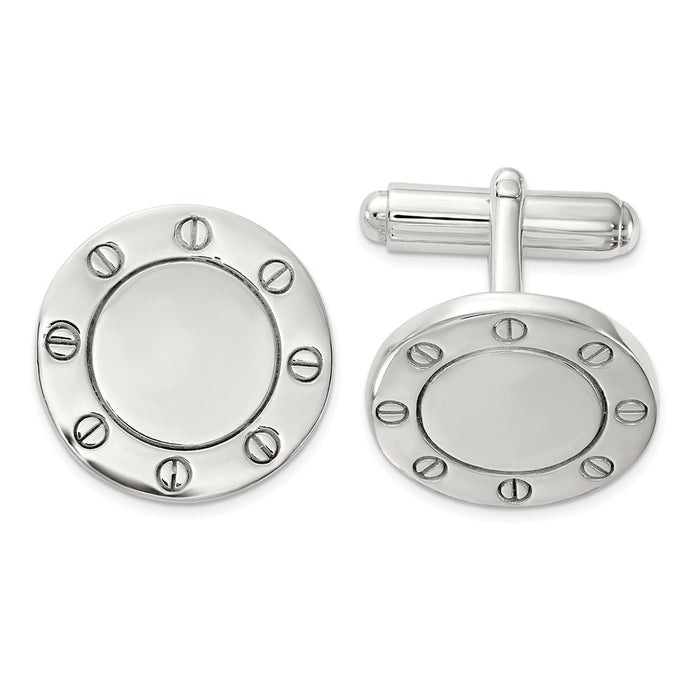 Buy Stylish Polished Sterling Silver Circle Cufflinks - Affordable Luxury Accessory-1