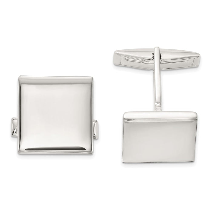 Buy Exclusive Polished Square Cuff Links in Sterling Silver - Stylish Value!-1