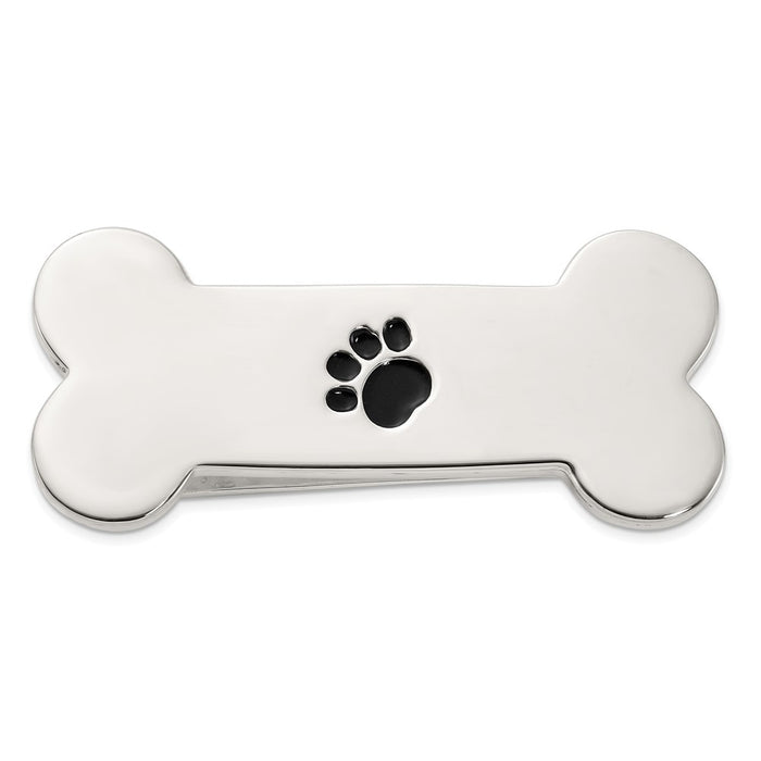 Buy Exclusive Sterling Silver Money Clip - Enamel Paw Print Design, Stylish!-1